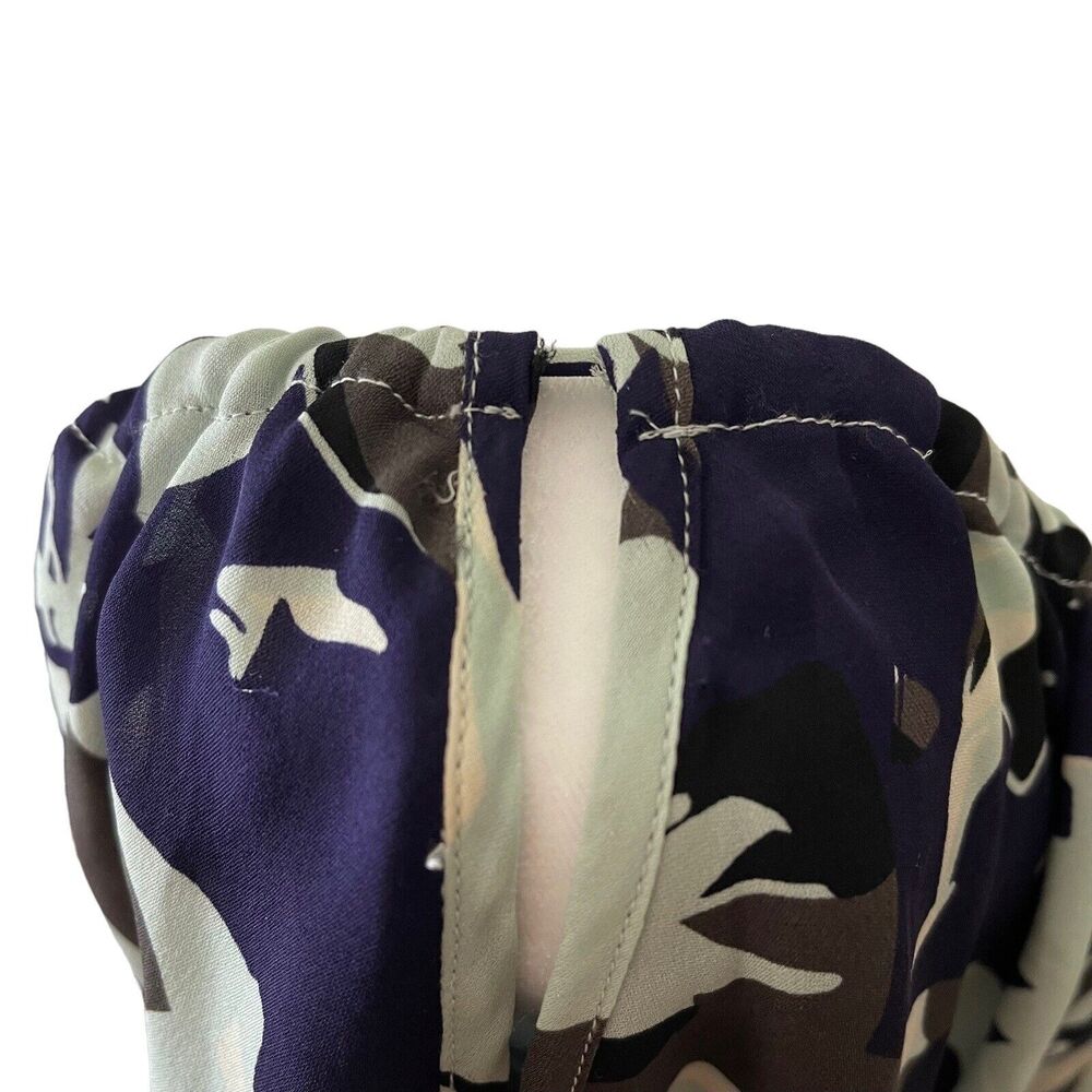 Parker Small Shift Dress 100% Silk Floral Printed Cold Open Shoulder Tier - Picture 15 of 15